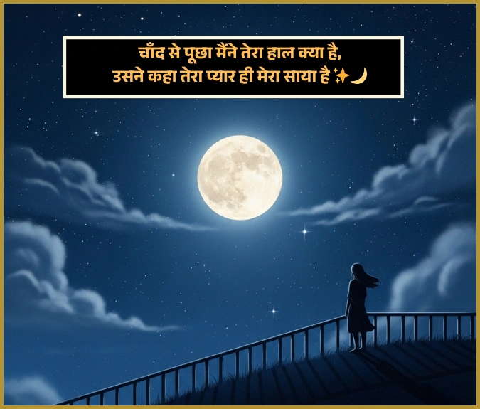 Moon Shayari in Hindi for Girl Moon Shayari in Hindi for Girl